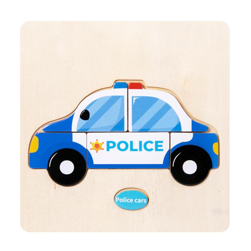 Children's 3D Wooden Animal & Transportation Shape Puzzle for Early Education