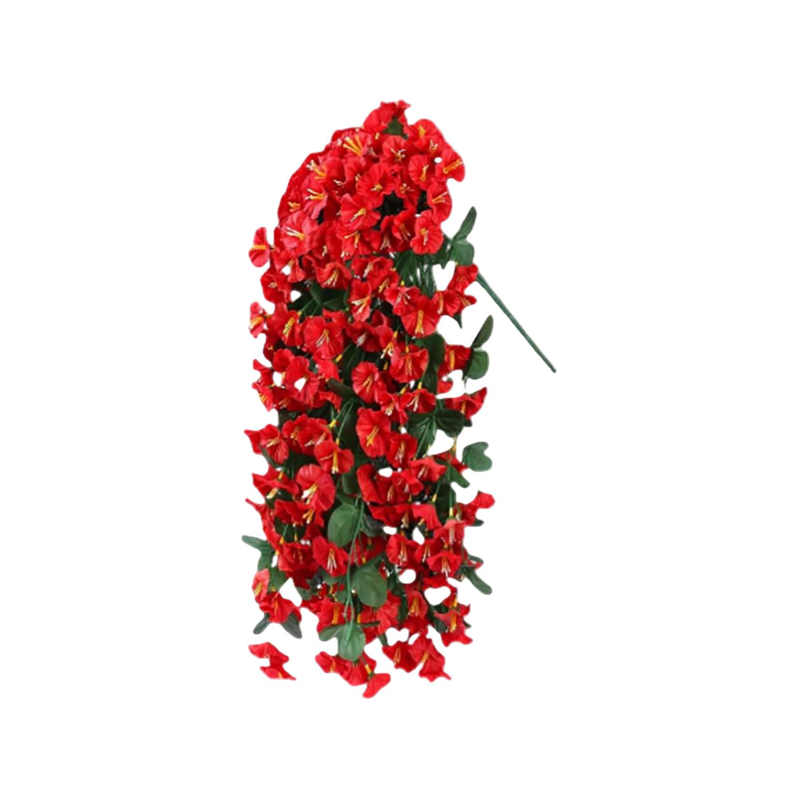 

Simulated Flower Wall Hanging Suspended False Green Plant Decoration Ornament Flower Wall Wedding Decoration UV, Waterproof, Windproof One Size червоний