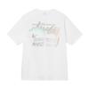 Stussy Style Mens Loose Fit Cotton Crew Neck Short Sleeve T-Shirt With Cartoon Print Casual Tee
