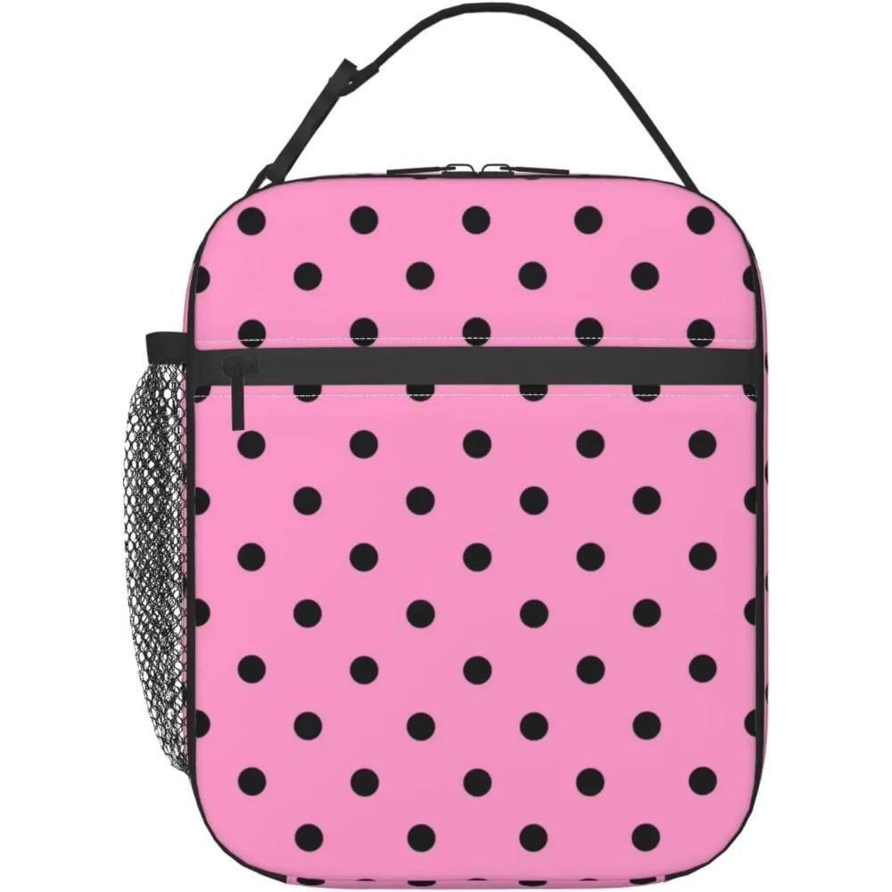 

Божья коровка черно-красный горошек портативный ланч-бокс изолированный ланч-бокс многоразовые сумки-холодильники для женщин мужчин взрослых девочек работа 26x21x11CM золотой