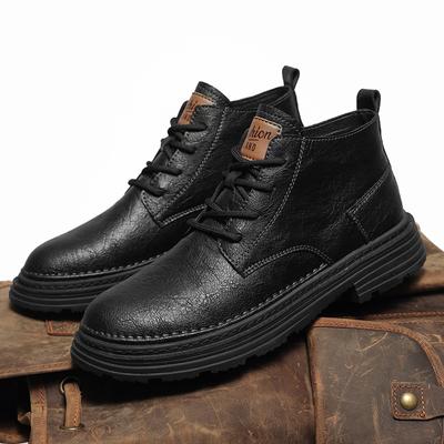 Male Comfortable Leather Men Ankle Boots Lace-up Sneakers Male Casual Motocross Outdoor Boots Classic Retro Style Men Botas
