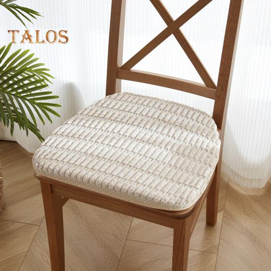 Winter Seat Cushion Stuffed Anti-slip Bottom Quick Rebound Pressure Relief Seat Pad with Removable Cover Thickened Fuzzy Plush Living Room Office
