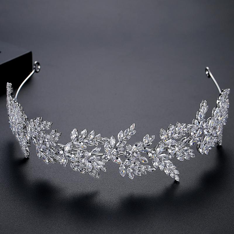 LUOTEEMI Designer Hairband Korean Style Flower Woman Leaf Design Luxury Bridal Party Hair Fashion Jewelry
