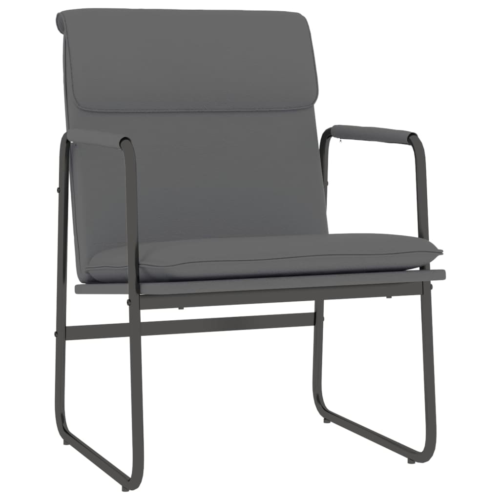 Lounge Chair Gray 55 x 64 x 80 cm Faux Leather