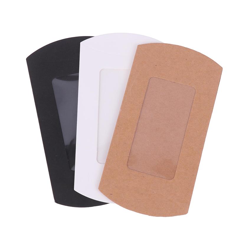 50Pcs Kraft Paper Pillow Box With Clear Window Candy Packaging Box For Birthday Parties Baby Showers And Wedding Party