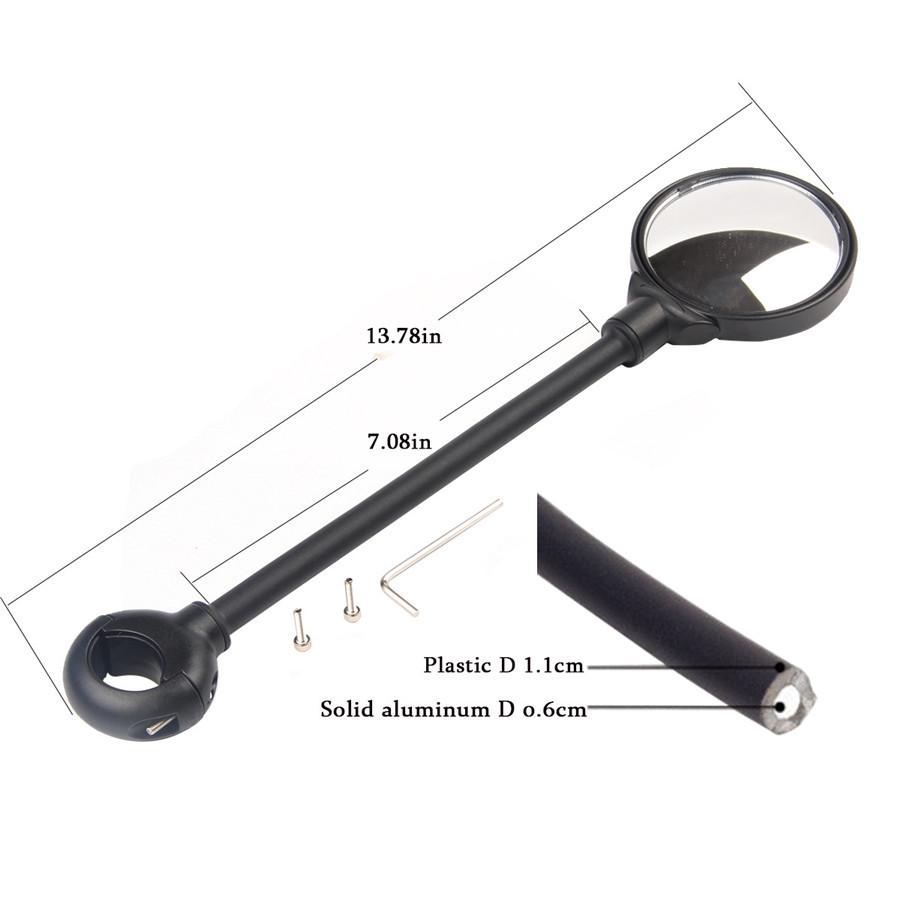 2PCS High Quality Hose Adjustment Sport Mirror for Motorcycle ATV Dirt Bike Electric Rearview Mirror Handlebar Mirror
