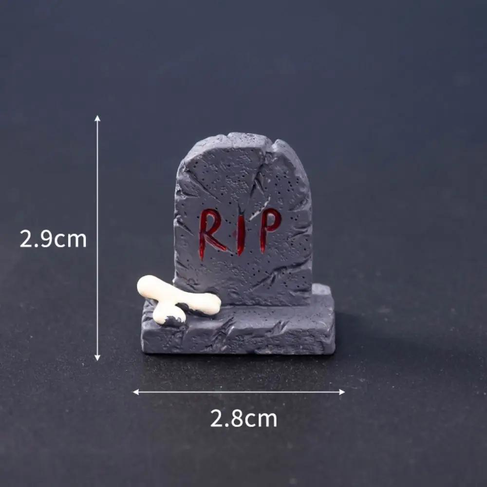 Multiple Styles Cartoon Halloween Small Ornaments DIY Mini Tombston Ornaments Resin Craft Resin Festival Ornaments Desktop