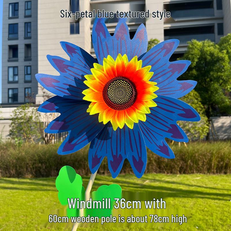 Colorful Sunflower Double-Layer Children's Handheld Pinwheel for Outdoor Decoration