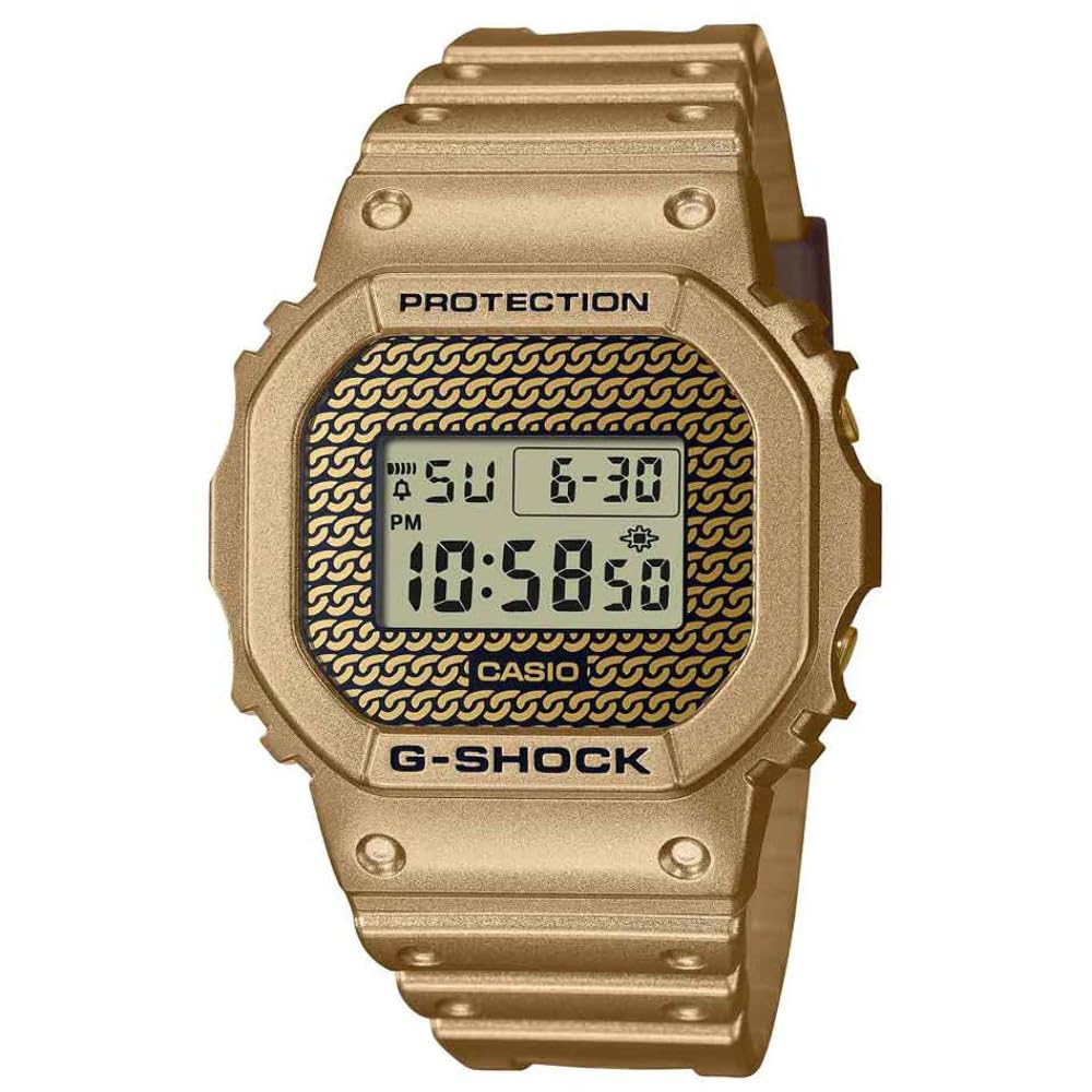 

Casio Men s Digital Quartz Watch with Plastic Strap DWE-5600HG-1ER, Gold, Gold, Strap