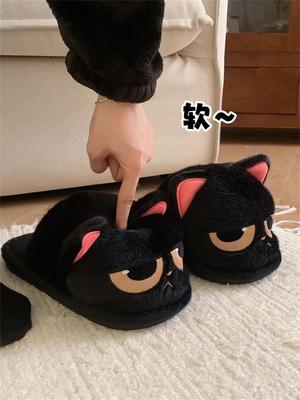 New Fun Fuzzy Cat Slippers Woman Warm Wrapped Home Shoes Women's Lifelike Kitty Slip On Loafer Ladies Winter Room Slides Slipper