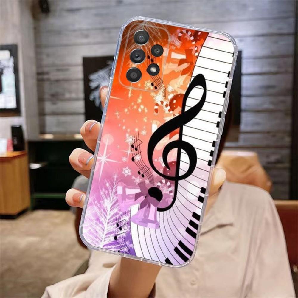 

Music Notes Phone Case For Samsung Galaxy A71,70,52,51,40,31,A50,30S,21S,Note20ultra Transparent Cover samsunga52