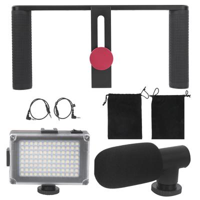 Håndholdt mobiltelefonholder Sett Stabilisator for Fotografering Video Direkte Sending Lys