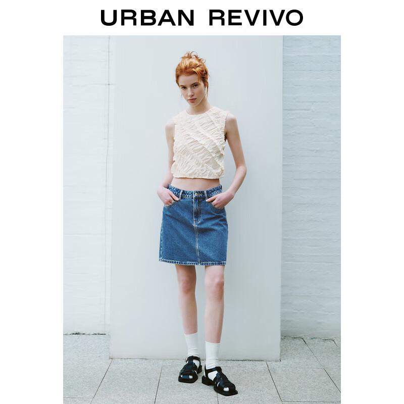 UR Women s Retro Washed Denim Mini Skirt M