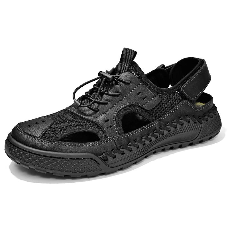 38-46 Summer Men's Fashion Handmade Mesh Breathable Outdoor Casual Shoes Hiking Shoes Beach Sandals