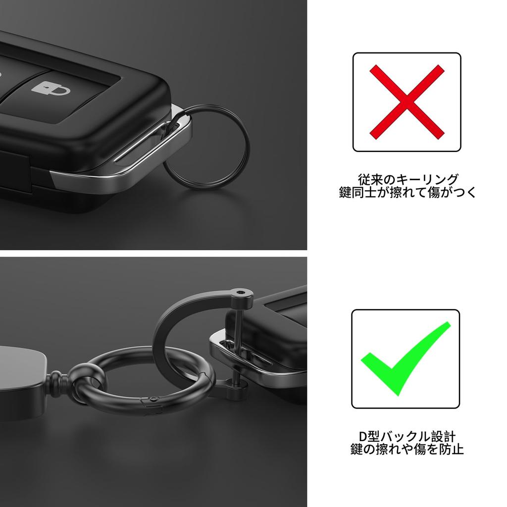 Keychain Carabiner Carbon Fiber Leather Key Ring Smart Key Keychain Rotation Premium Leather Zinc Alloy Lightweight 33g Key Organizer Car Key House