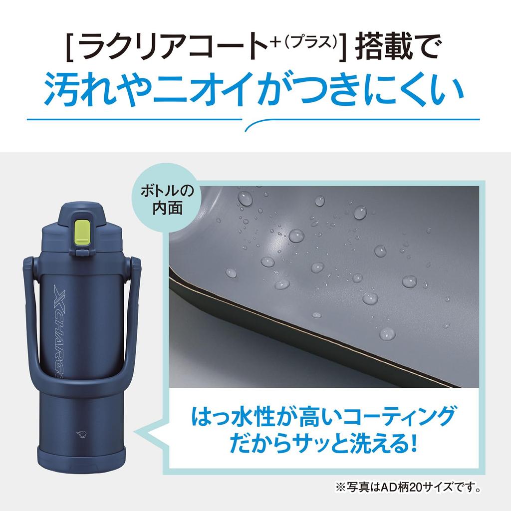 Zojirushi Thermos Water Large Wide Mouth Easy Ice Keeps Drinks Suitable for Sports Bottle, 2.06L, Capacity, Sports-Style Jug, (Approx. 7cm), Filling,