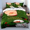 Santa and Snowman Christmas Bedding Set Bedding Set (1 Duvet Cover, 2 Pillowcases, Duvet Not Included)