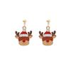 Pinkdudu Women Earrings Zinc Alloy Christmas Tree Snowflake Bear Deer Earrings Minimalist Holiday Jewelry Festive Accessories PD2351