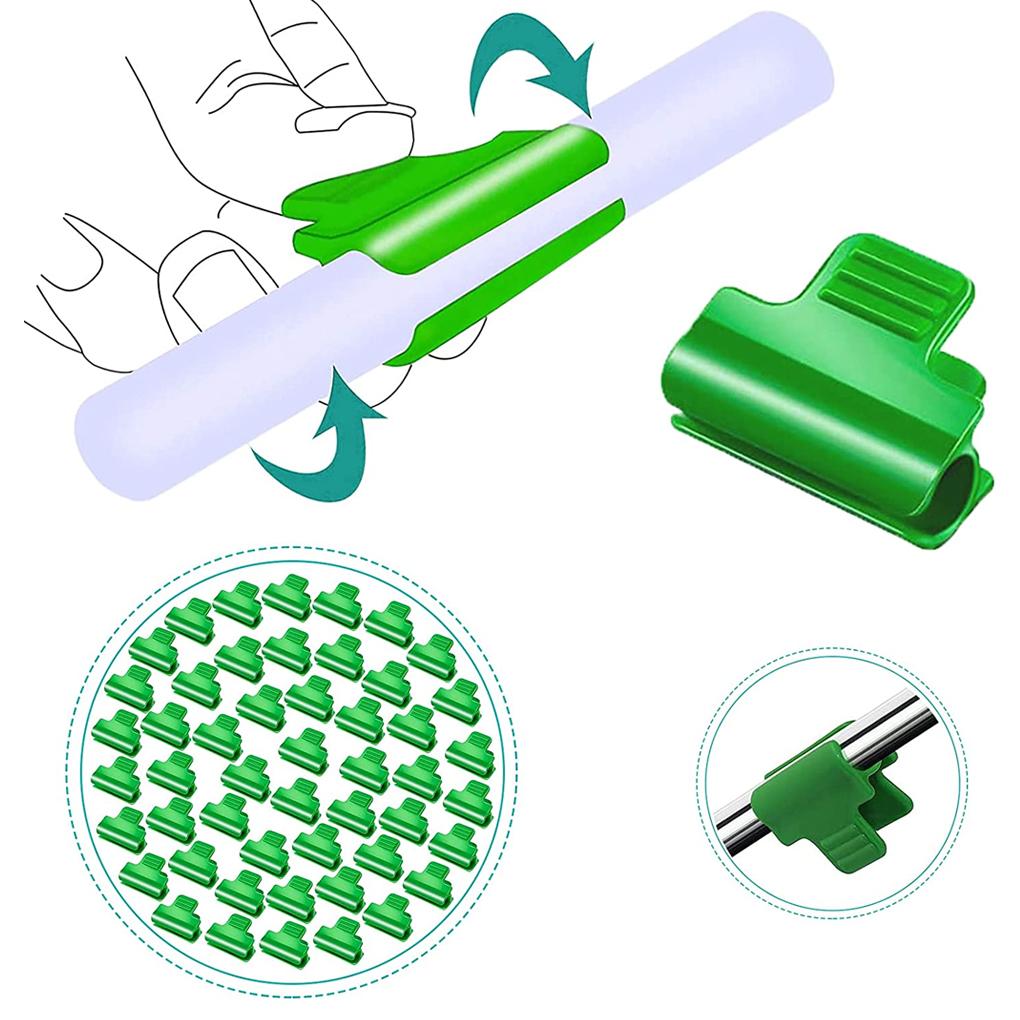 Pack of 24 Greenhouse Clamps Row Cover Netting Tunnel Film Hoop Clips Garden Support Rod Shading Clamp Set Outdoor