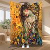 Klimt-Inspired for Art, for Art Lovers, Soft Blanket, Golden Mosaic Design, Multi-Purpose Home Decor Gift, Cozy Comfort