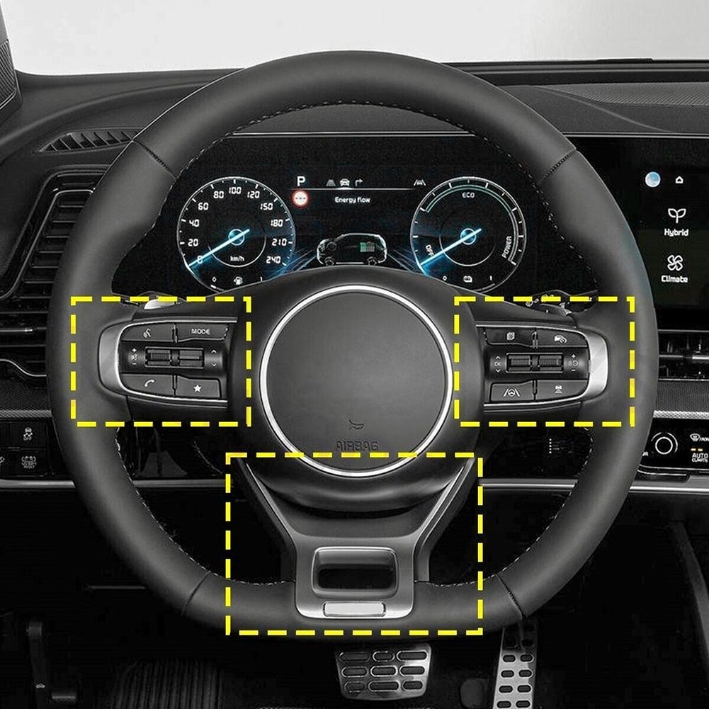 3PC Car Steering Wheel Panel Cover Trim For Kia For Sportage NQ5 2026 2026 ABS Carbon Fiber Black Steering Wheel Panel Stickers