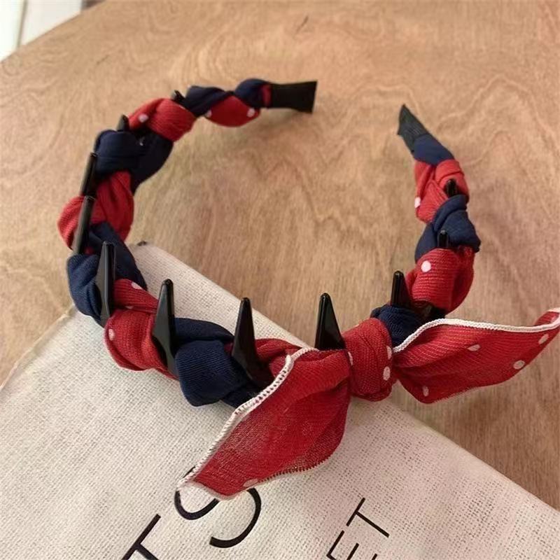 Polka Dot Bow Headband for Women Twist Hair Hoop Fashion Hair Accessory