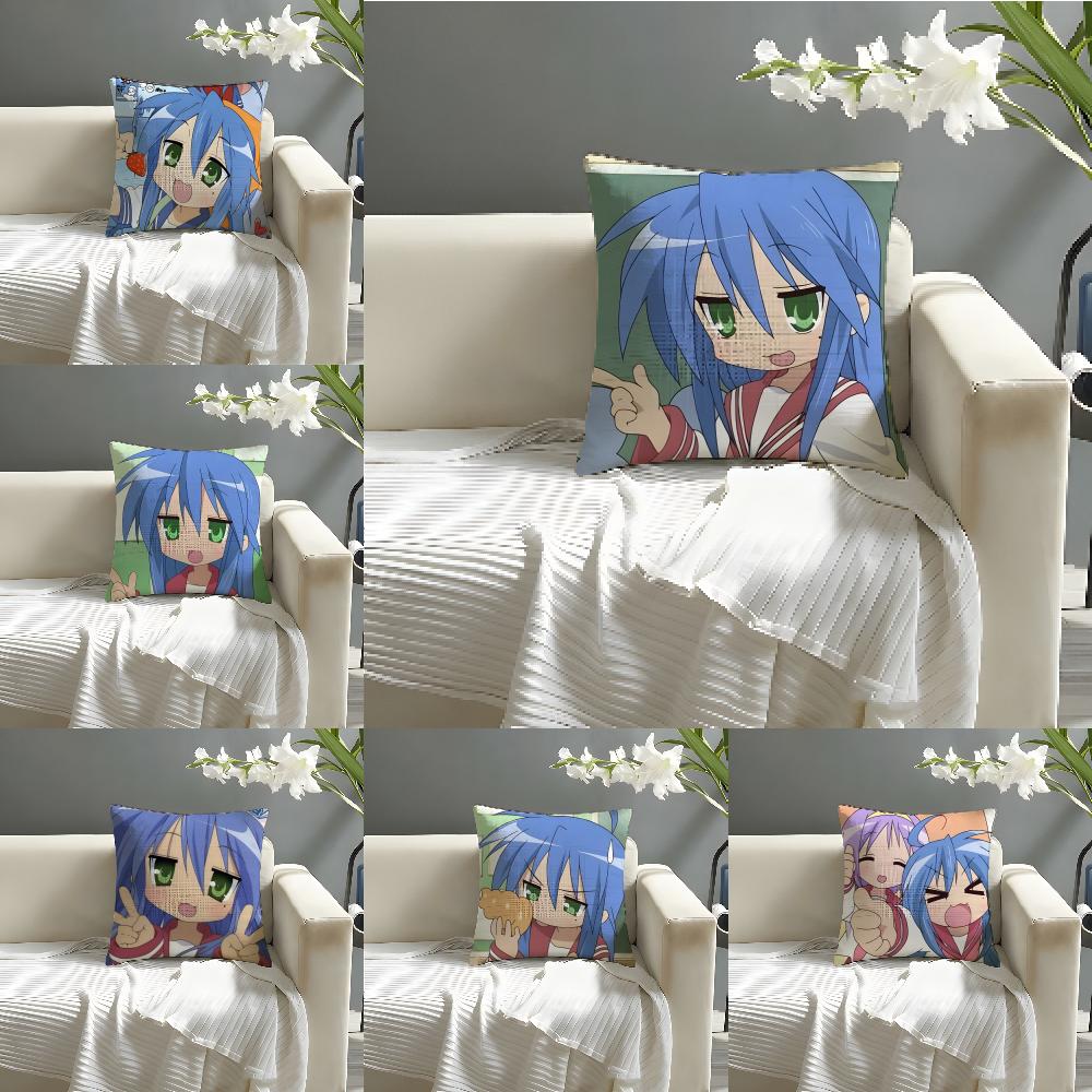 Anime Lucky Star Pillow Case Linen Pillow Case Sofa Home Decor Cushion Cover Cushion Cove