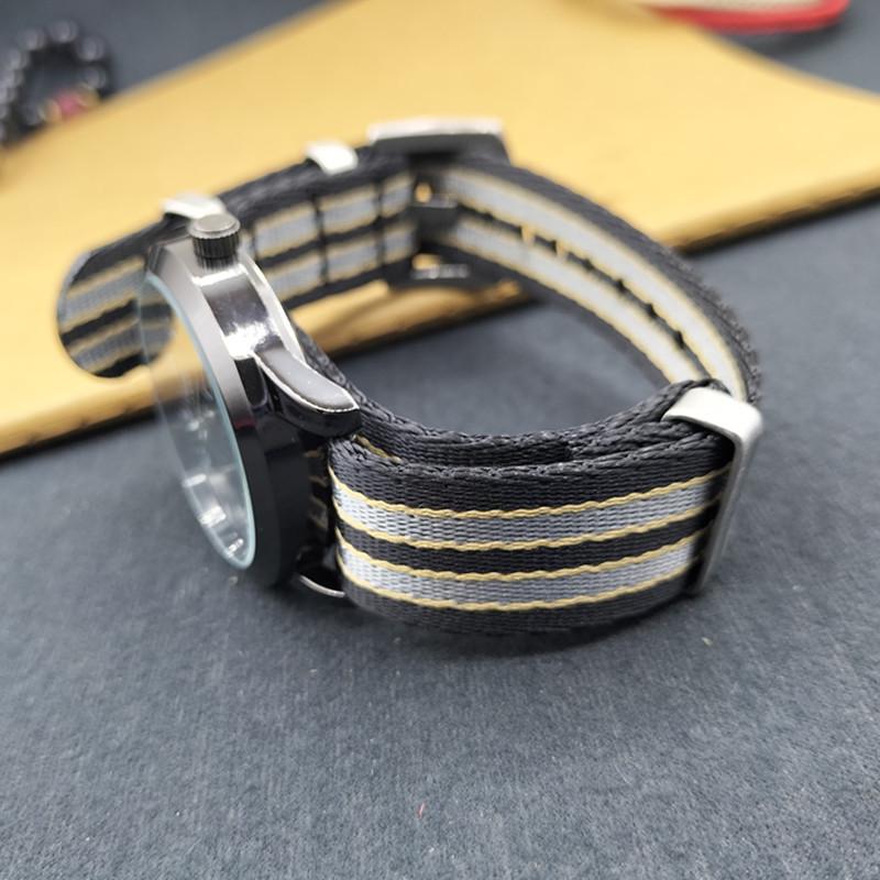 High-End NATO One-Piece Nylon Watch Strap - Canvas Woven, Sizes 18/20/22/24.