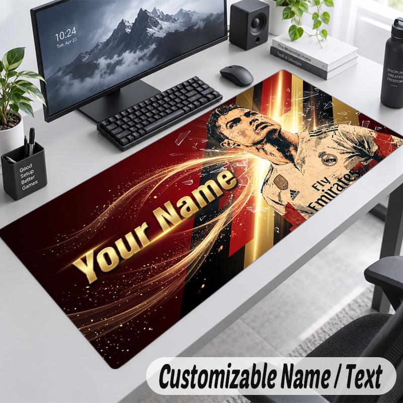 Podložka pod myš s vlastním jménem a textem Cristiano Ronaldo Personalizovaná podložka na stůl pro práci a hraní