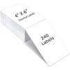 4" X 6" Thermal Labels, Fanfold Shipping Labels with Permanent Adhesive, White Printable Label Stickers for Barcodes, Addresses, Compatible with