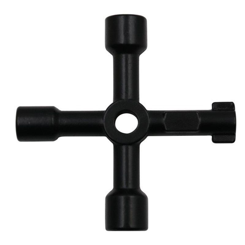 B97A-T-Handle& U-Head Water Meter Shut Off Tool- Reinforced Rebar Steel 12 Inch Inch Water Meter Wrench With 4-Way Utility Key