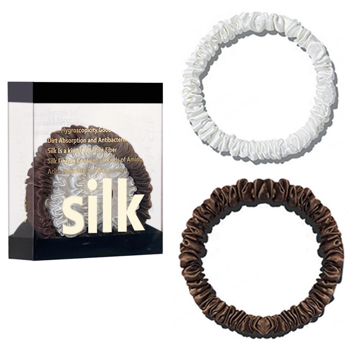

Резинки для волос из 100% чистого шелкового шелка, шелковые резинки для волос, резинки для волос, узкие резинки для волос, держатели для хвостиков, аксессуары для волос, 42 цвета