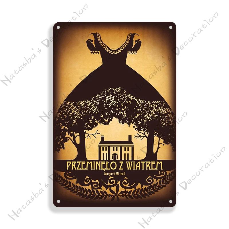Gone With The Wind Metal Sign Classic Movie Metal Poster Man Cave Garage Vintage Metal Plate Rusty Metal Plaque Industrial Decor