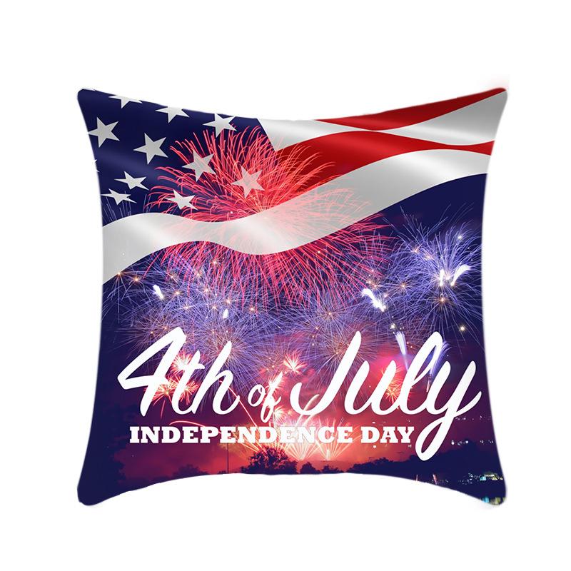 Home Independence Day Cushion Cover Printed Celebration Festival Sofa Cushion Cover