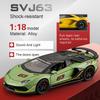 ABAN1 1:18 SVJ63 Huracan Car Model Toy Doors Opened Sound Light Cars Pull Back Shock Absorption Vehicle for Boyfriend Holiday Gift