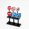 6Pcs Traffic Toy Ornament Dollhouse Traffic Road Signs Set Mini Signpost Barrier Dollhouse Decoration