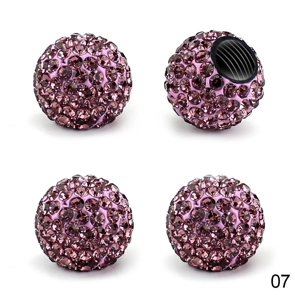 4 szt. Kryształowe nakładki na zawory opony samochodowej diamentowe błyszczące pyłoszczelne pokrywa zaworów koła pojazd Bling ozdoby samochodowe Charms Decor akcesoria samochodowe