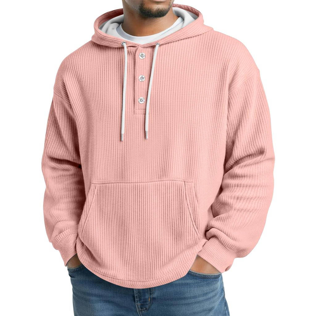 Men's Knit Hooded Sweatshirt Casual Long-Sleeve Sweatshirt