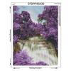 Diamond Painting Cross Stitch Bead Pattern Embroidery Landscape Waterfall Handmade Purple Tree