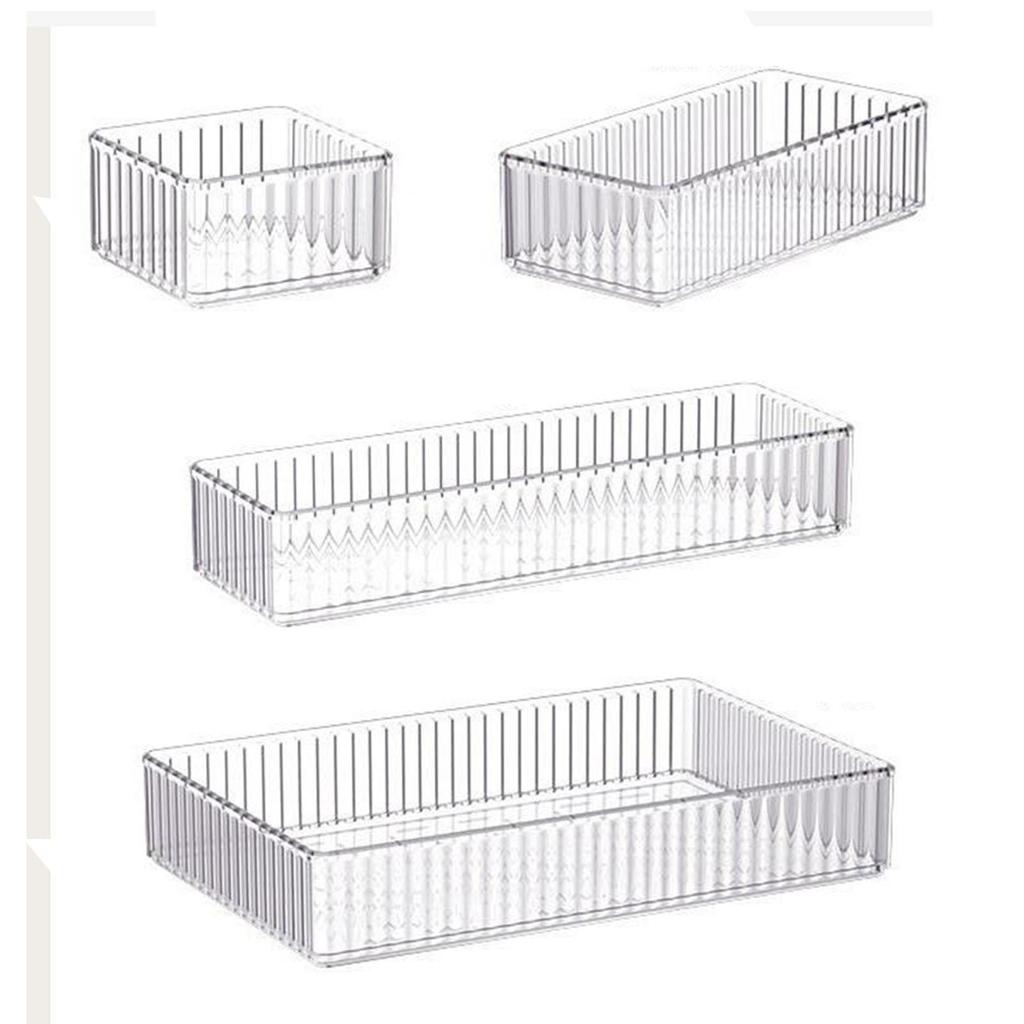 Makeup Organizer Caddy Acrylic Stackable Transparent Vanity Storage Bin for Cabinet Countertop Kitchen Dresser Hair Accessories