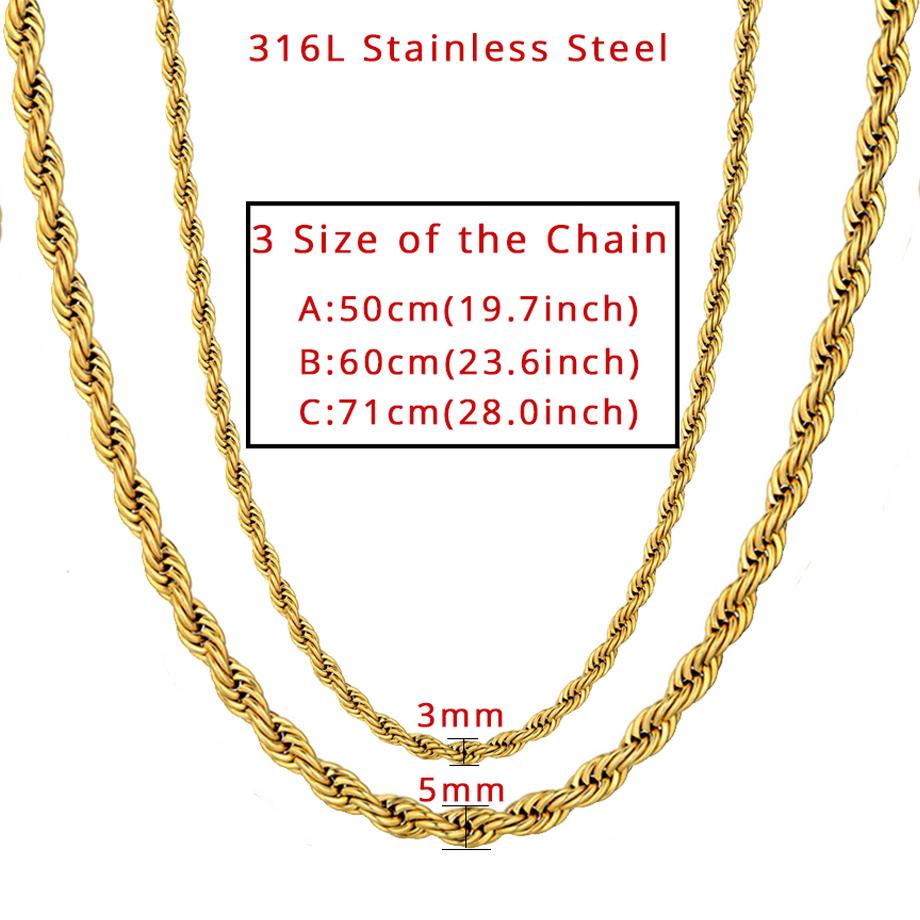 Collier Long Chaîne en Acier Inoxydable Twist Hip Hop Bijoux pour Hommes Vente en Gros ,Marque Hippie Couleur Or Collier pour Homme Chaîne Bijoux Cadeaujavascript :Vide (0 )