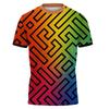 3D Printed Color Blocked Stripes T-Shirts Summer Short Sleeves O-Neck Tops Colorful Pattern Sports Casual Men's T-shirts