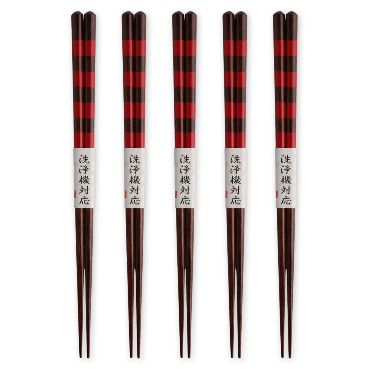 

Wooden Checkered Set of Current Model J-kitchens Dishwasher-Safe Chopsticks, Red, 5, 23cm,
