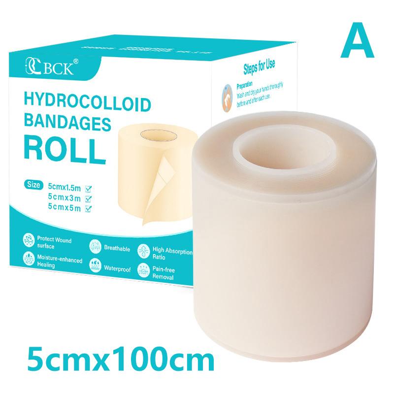 

1 рулон гидроколлоидных пластырей для эффективного ухода за ранами, экстратонкая, мягкая, водонепроницаемая самоклеящаяся лента для покрытия шрамов 5cmx100cm