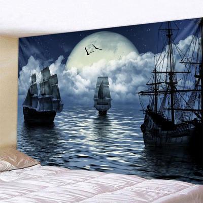 Tapisserie nautique bateau pirate tenture murale esthétique décorative psychédélique salon chambre dortoir rideau