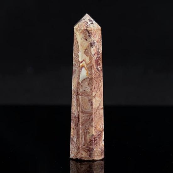 Natural Rosset Jasper Wand Healing Meditation Reiki Chakra Balancing Home Decor 8 Faceted Octagon Crystal Tower