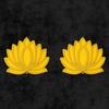 Wooden Lotus Wall Hanging For Festive Decoration, Lotus - Yellow, Pack Of 2