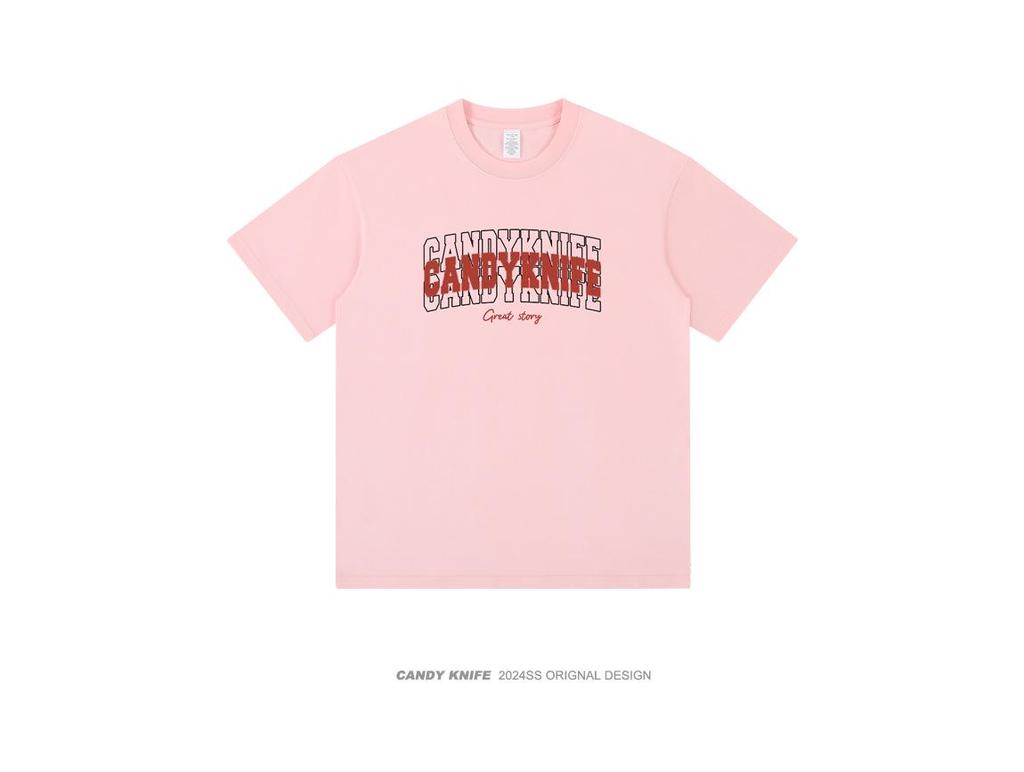 Unisex Summer Cotton Crew Neck T-Shirt with Plastic Bag Print, Casual Loose Plus Size Tee