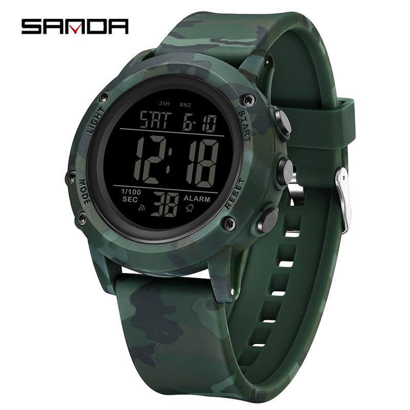 Sanda Youth Camouflage Luminous Multifunctional Waterproof Sports Watch