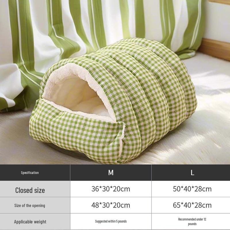 

Top-Selling All-Season Warm Pet Bed for Cats & Small Dogs, Washable & Enclosed Design M Thickened Flannel 48*30*20